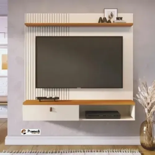 Painel Íris Largura: 141cm Cinamomo/Off-White - Madetec