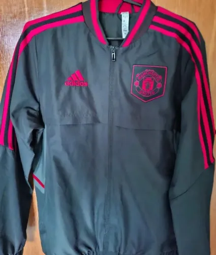 jaqueta hino original 2022 2023 manchester united preta/vermelha tamanho m