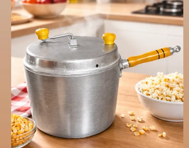 Pipoqueira Alumínio Batido em PROMOÇÃO! R$150