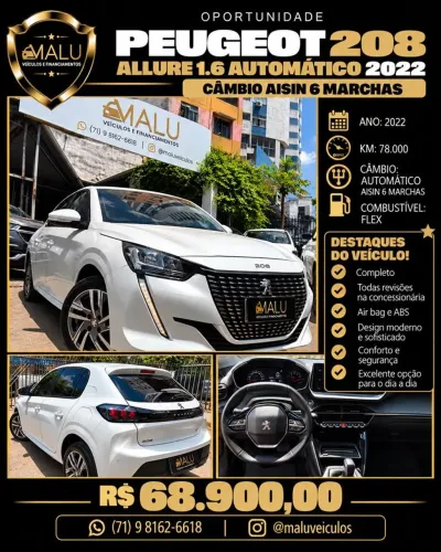 Peugeot 208 Allure 1.6 Flex 16V 5P Aut. 2022