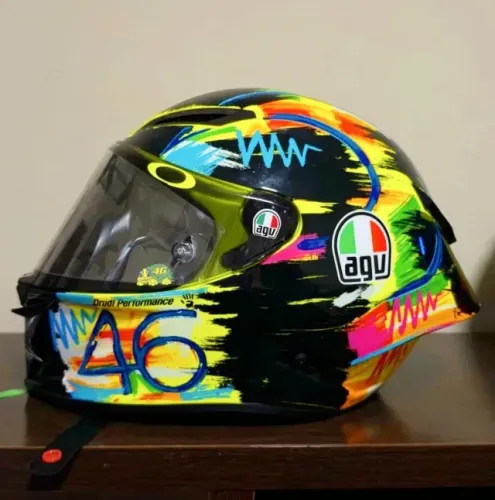 Capacete AGV Pista GP R Valentino Rossi Winter Test 2019 (Novo)