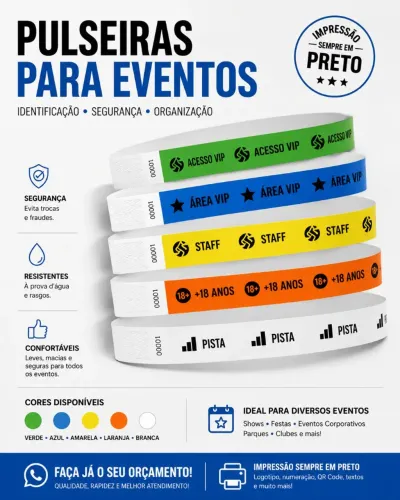 Pulseiras para eventos