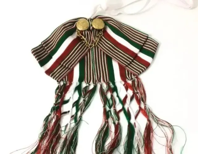 Gravata Corbatin Tricolor Traje Regional Color Puebla Hombre.