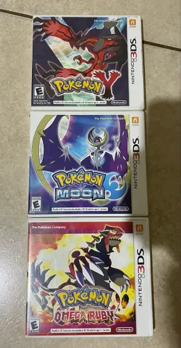 Kit 3 jogos Pokémon 3ds (Y , omega ruby, moon)