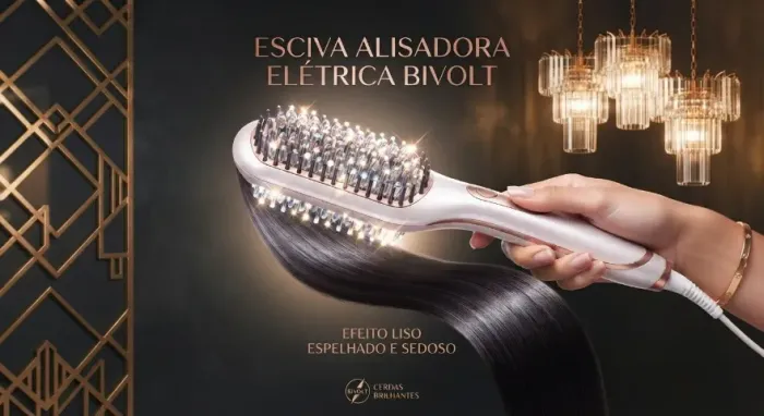 Escova Alisadora Elétrica Bivolt