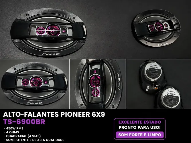 Par Alto-Falante Pioneer 6x9 TS-6900BR 450W RMS Original - Excelente Estado
