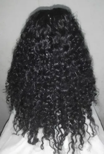 Peruca preta 50 cm 