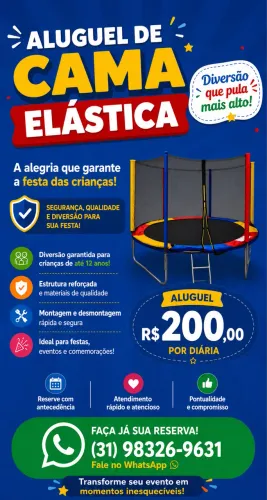 Aluguel de Cama Elástica para Festas Infantis - Diversão Garantida!