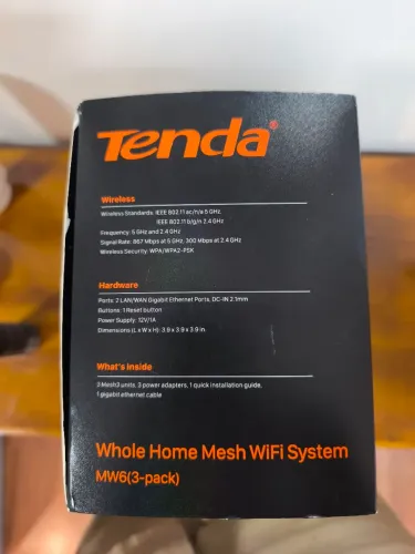Roteador Wi-Fi Mesh Tenda Nova MW6 3 Unidades Até 500m² Internet Forte em Toda Casa
