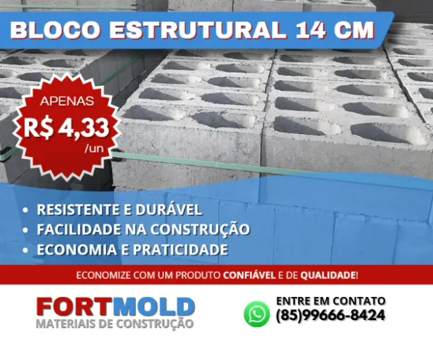 BLOCO PRÉ-MOLDADO 14 CM