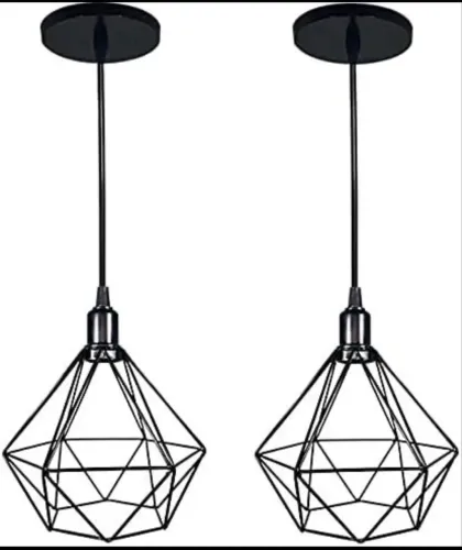 Kit 2 Lustre Pendente Luminária Aramado Diamante