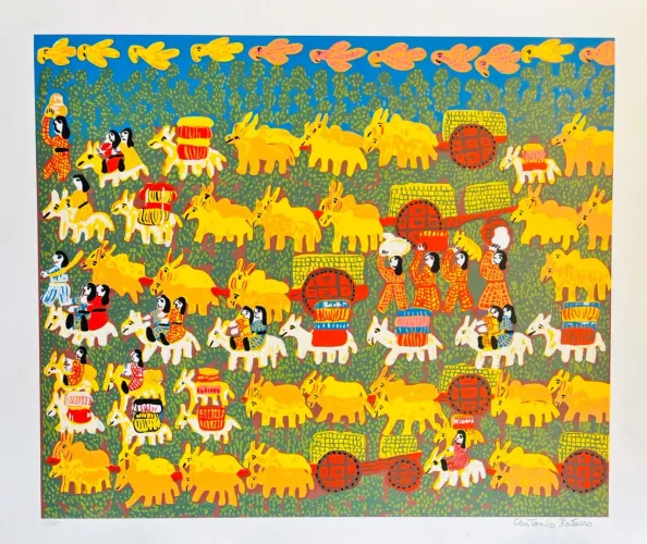 Antonio Poteiro Gravura Carros de Bois 