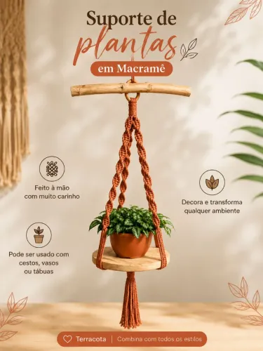 Suporte de plantas em Macramê