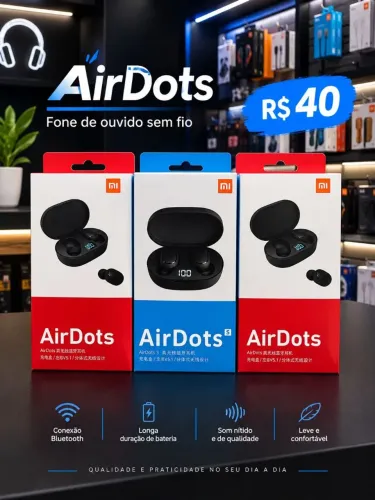 Fone de Ouvido Bluetooth Sem Fio AirDots com Visor Digital LED - Novo Lacrado