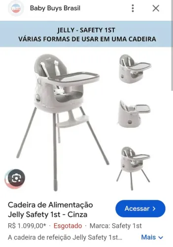 Cadeira alimentação jelly safety
