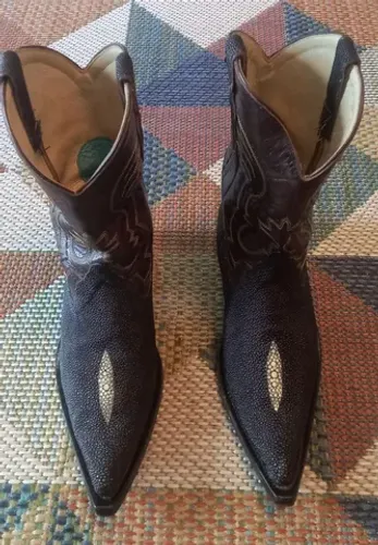 Bota Country Texana Artesanal Doni Botas, Seminova, Couro Exótico Legítimo De Arraia, N°41