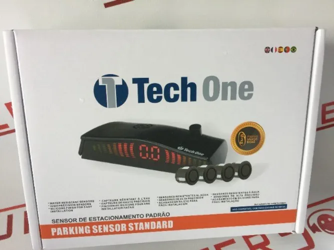 sensor de estacionamento tech one 4 pontos cor prata novo  instalado 