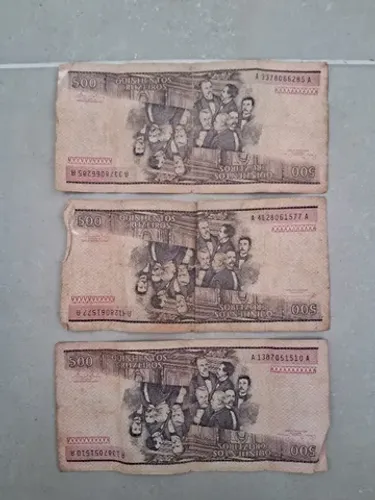 3 Notas De 500 Cruzeiros Usadas