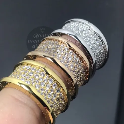anel com duplo banho em ouro bvlgari 18k
