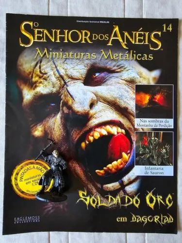 Miniatura Soldado Orc 14 Senhor dos Aneis Eaglemoss com revista