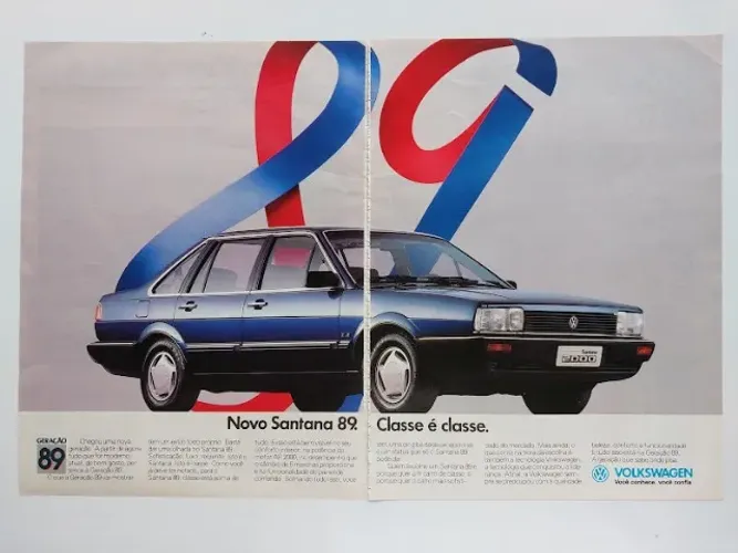 VW Santana 2000 1989 - Propaganda original de revista de época