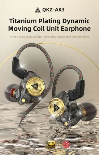 Fone de ouvido QKZ-AK3 com tecnologia Dynamic Moving Coil Unit
