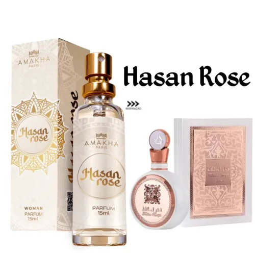 Perfume Deo Colônia Feminina Hasan Rose Parfum 15ml - Arabe