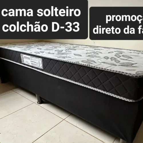 Cama solteiro colchão D-33 novo garantia direto da fábrica promoção entrego 