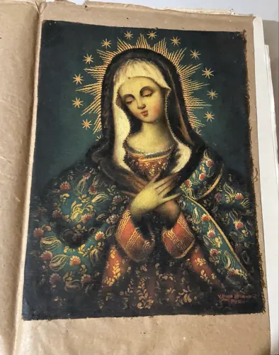 Obra de Arte Pintura em tela Cusquenho de V. Hugo