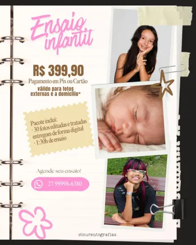 Ensaio fotográfico infantil profissional