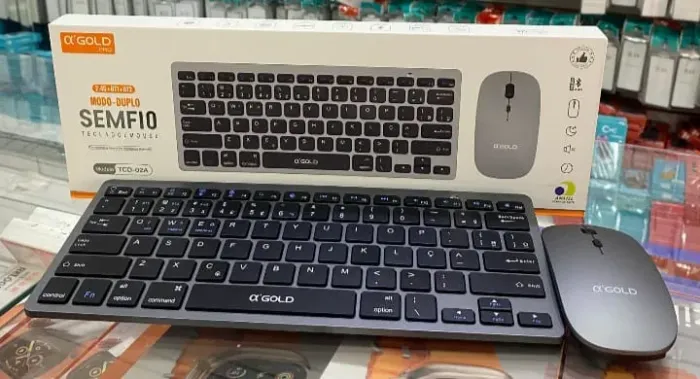 Kit Teclado e Mouse Sem Fio O'Gold SEMFIO
