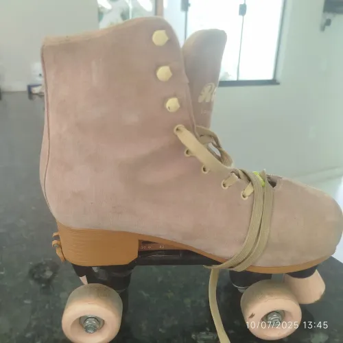 Patins Roller Sport Rosa Clássico Tam 39
