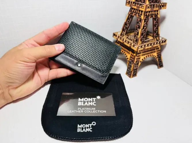 CARTEIRA MASCULINA MONTBLANC COURO PRETA ENTRETIADA 2025 PREMIUM PEÇA UNICA PROMOÇÃO