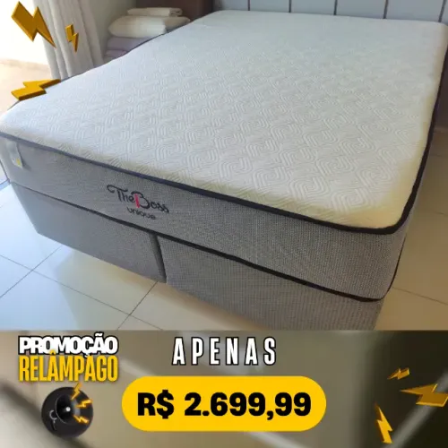 Cama Box Queen The Boss Dupla Espuma Super Confortável 