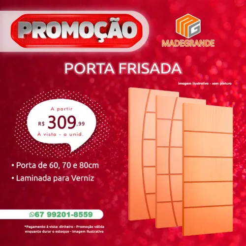Porta Laminada Frisada até 80 cm