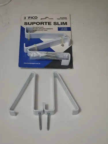 2 Kit com 2 Suportes para Prateleira Slim Fico - 20kg