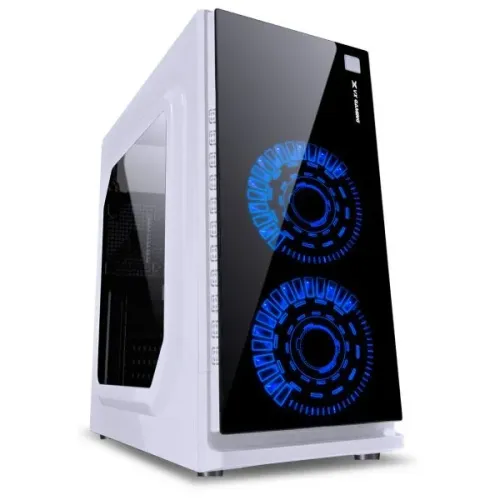 Gabinete Gamer Vinik Crater White c/ 2 Fans Led Azul - ATX, Micro-ATX e Mini-ITX - WZetta