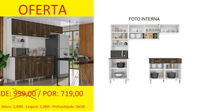 Cozinha completa em promoção espaço para suas refeições