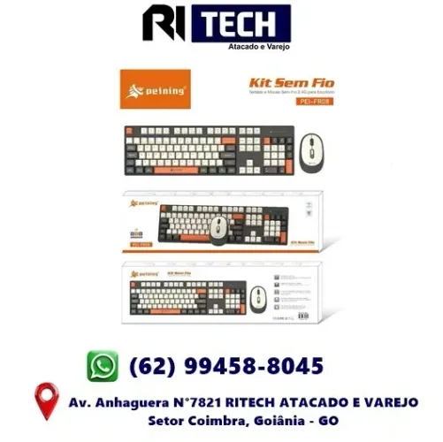 Kit Teclado e Mouse Sem Fio 2.4G Peining - PEI-FR08 Nano USB Plug Play