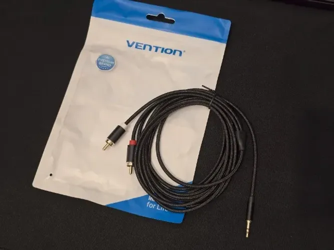 Cabo Vention P2 3.5mm RCA 2 metros - áudio auxiliar blindado ouro revestido