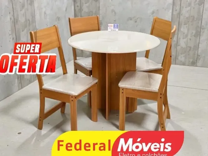 Mesa para jantar 90cm Conjunto com 4 Cadeiras SUPER OFERTA