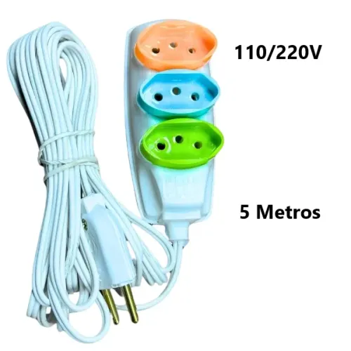 Extensão Eletrica Tripla  5 Metros 