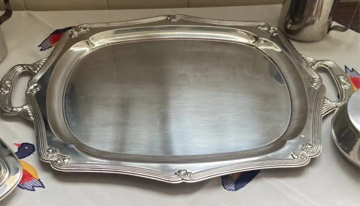 Bandeja de Aço Inox retangular