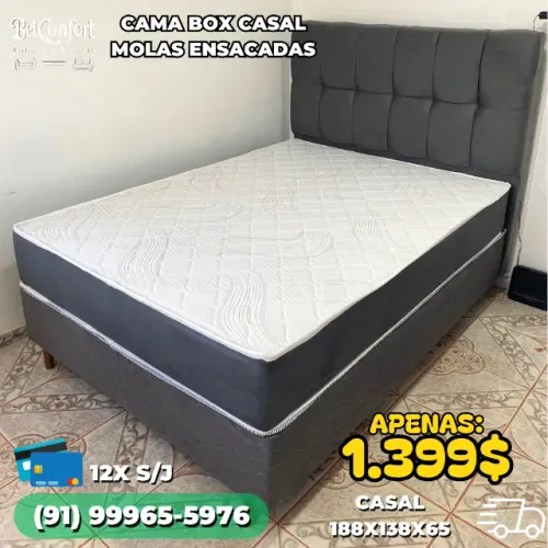 Cama Box Casal Molas Ensacadas Frete Grátis