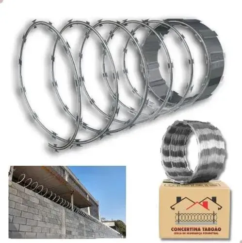 Instalação de cerca concertina de 30 e 45 centímetros.