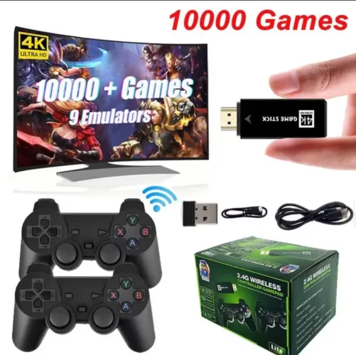 Console Retrô 4K 10000 Jogos + 2 Controles
