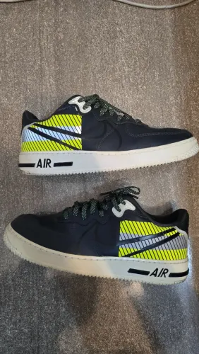Nike Air Force 1 React LX Preto Amarelo Neon - D/MS/X - Excelente Condição
