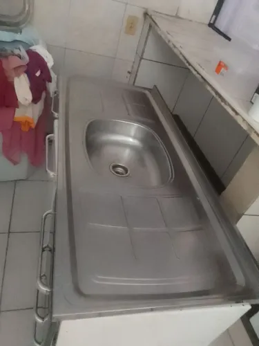 Pia de cozinha em aço inox