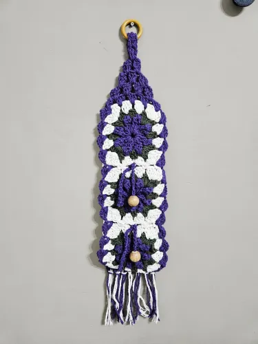 Porta Papel Higiênico Crochê Roxo