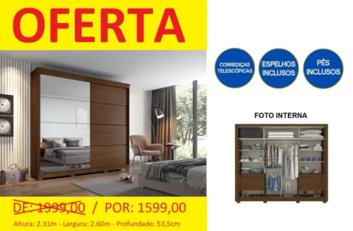 Guarda roupa em oferta
